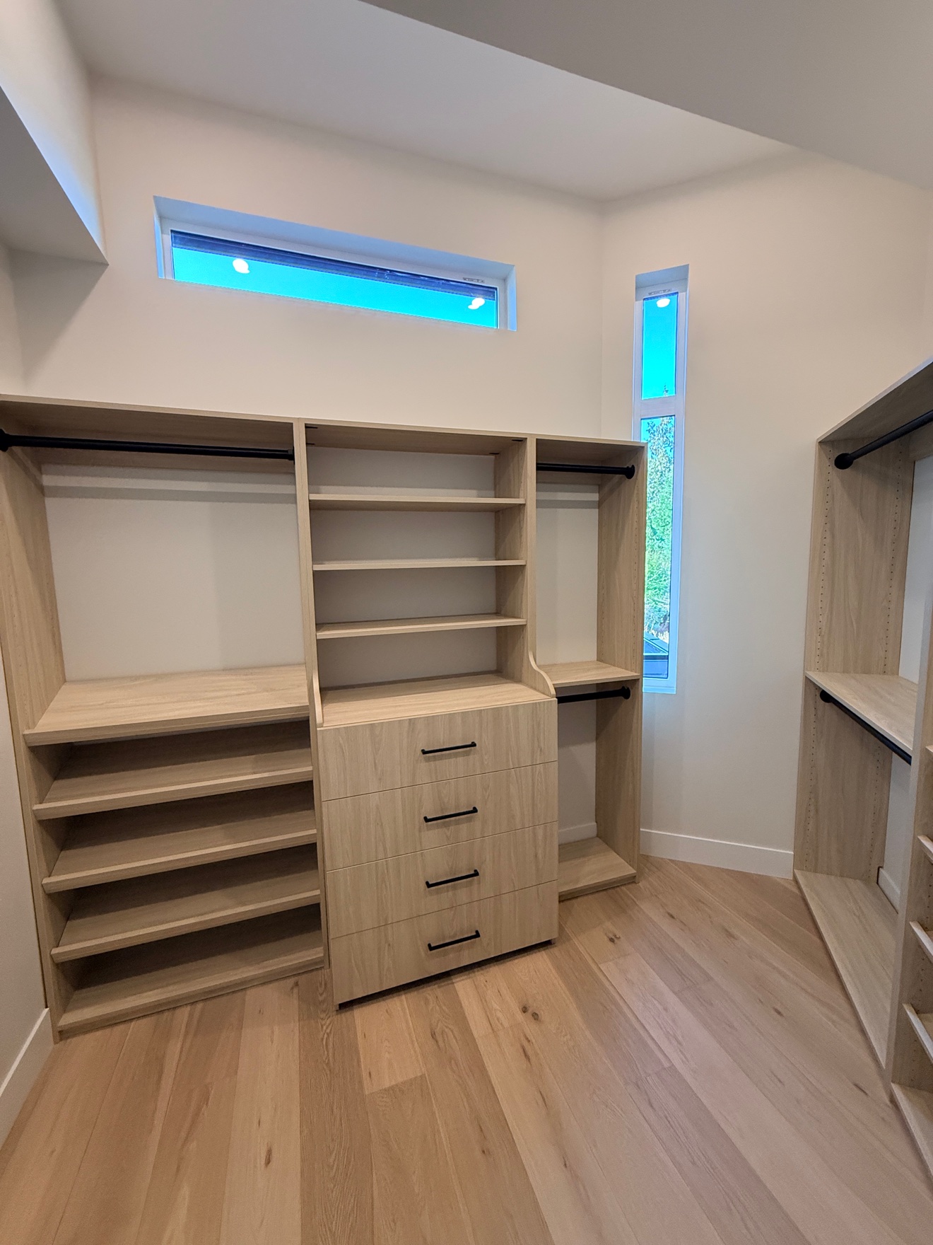 Walk-in closet after a clean