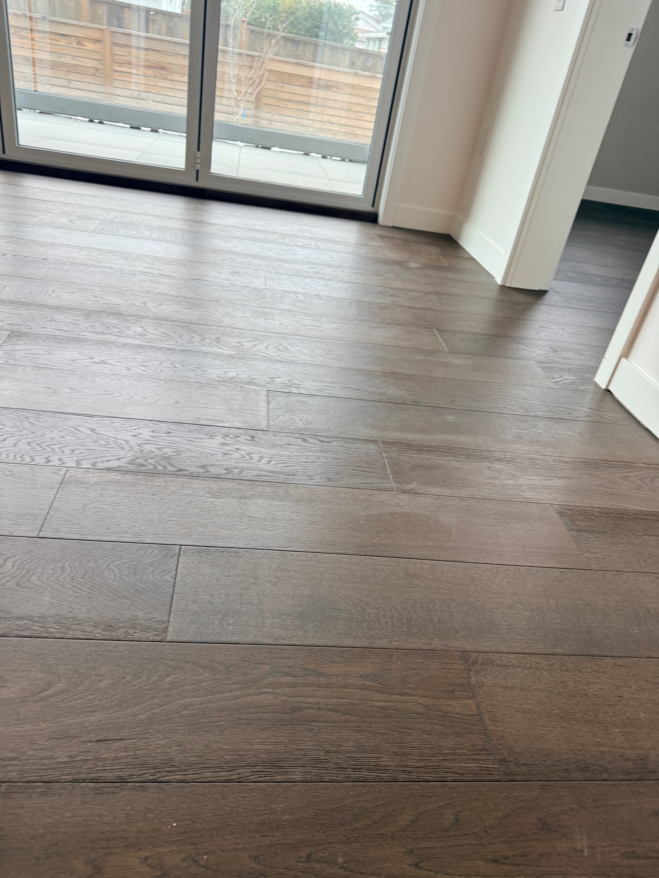 Dark wood floor after a clean